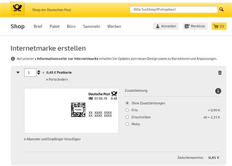 online frankierung dhl.